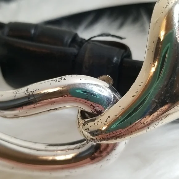 Chico's Leather Twist Buckle Belt S/M - Picture 2 of 5